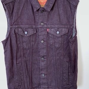 Levis Denim Trucker Biker Vest Mens Jean Jacket L